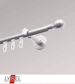 Lysel - SET Opal Innenlauf 160cm Trger offen mit Endstcke Kugel in Edelstahl-Optik