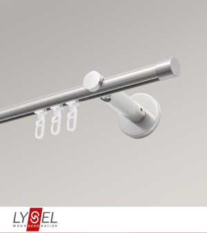 Lysel - SET Opal Innenlauf 160cm Trger offen mit Endstcke Zylinder in Edelstahl-Optik