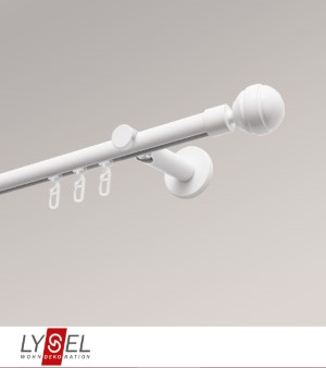 Lysel - SET Opal Innenlauf 200cm Trger offen mit Endstcke Kugel in Weiss