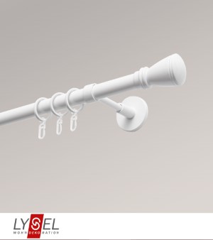 Lysel - SET Opal 160cm Trger geschlossen mit Endstcke Konus in Weiss