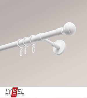 Lysel - SET Opal 160cm Trger geschlossen mit Endstcke Kugel in Weiss