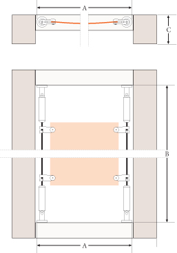 Montage innerhalb der Fensterrahmen - Halterung gestreckt